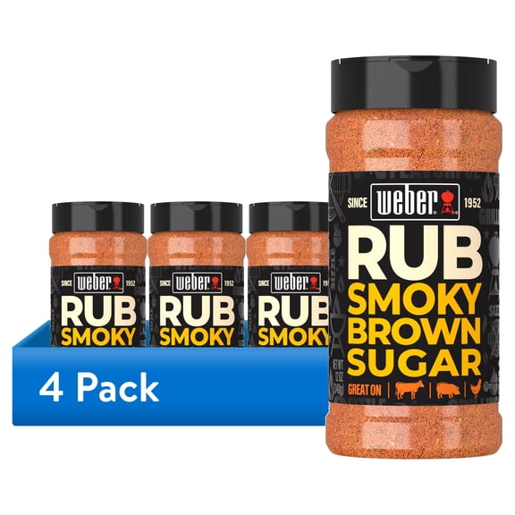 (4 pack) Weber Smoky Brown Sugar Dry Rub, 12 oz