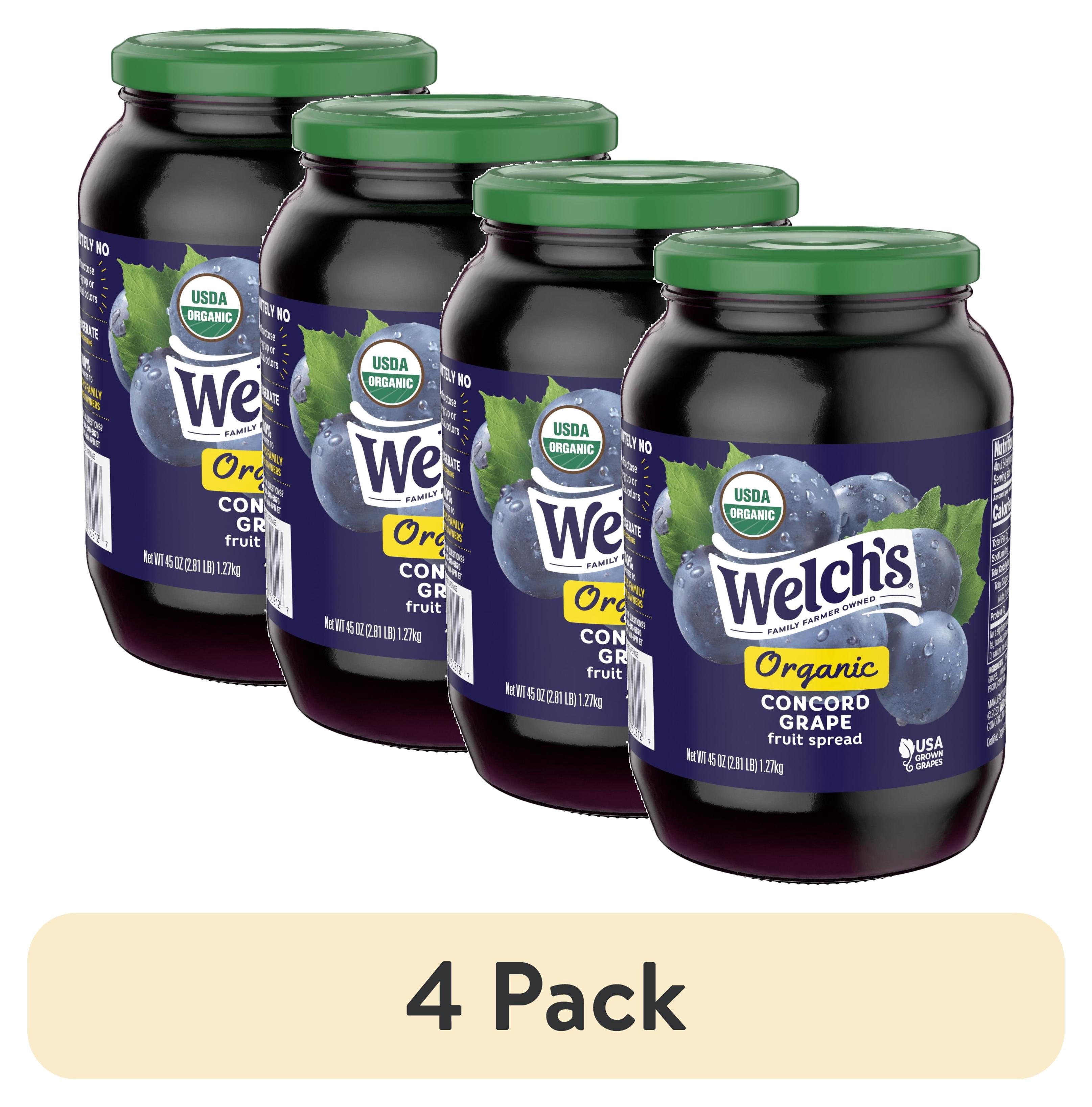 (4 pack) Welch's 45oz Organic Concord Grape Spread