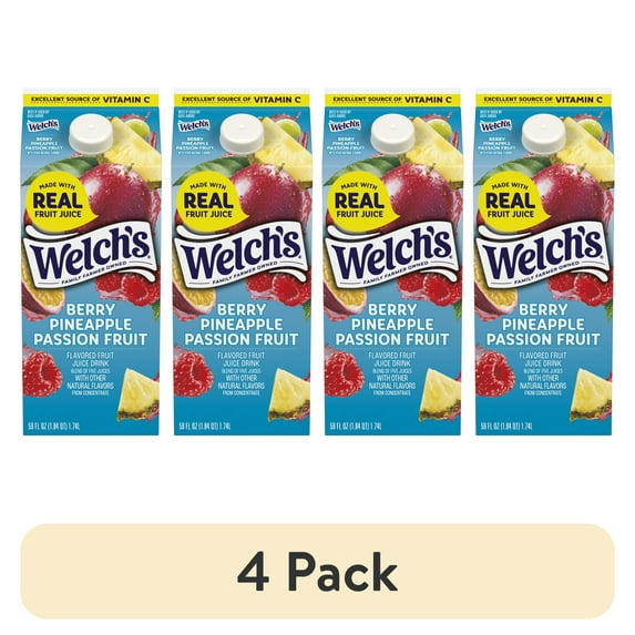 (4 pack) Welch's Berry Pineapple Passion Fruit Fruit Juice Drink, 59 fl oz carton