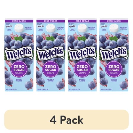 (4 pack) Welch's Grape Zero Sugar Drink, 59 fl oz Carton