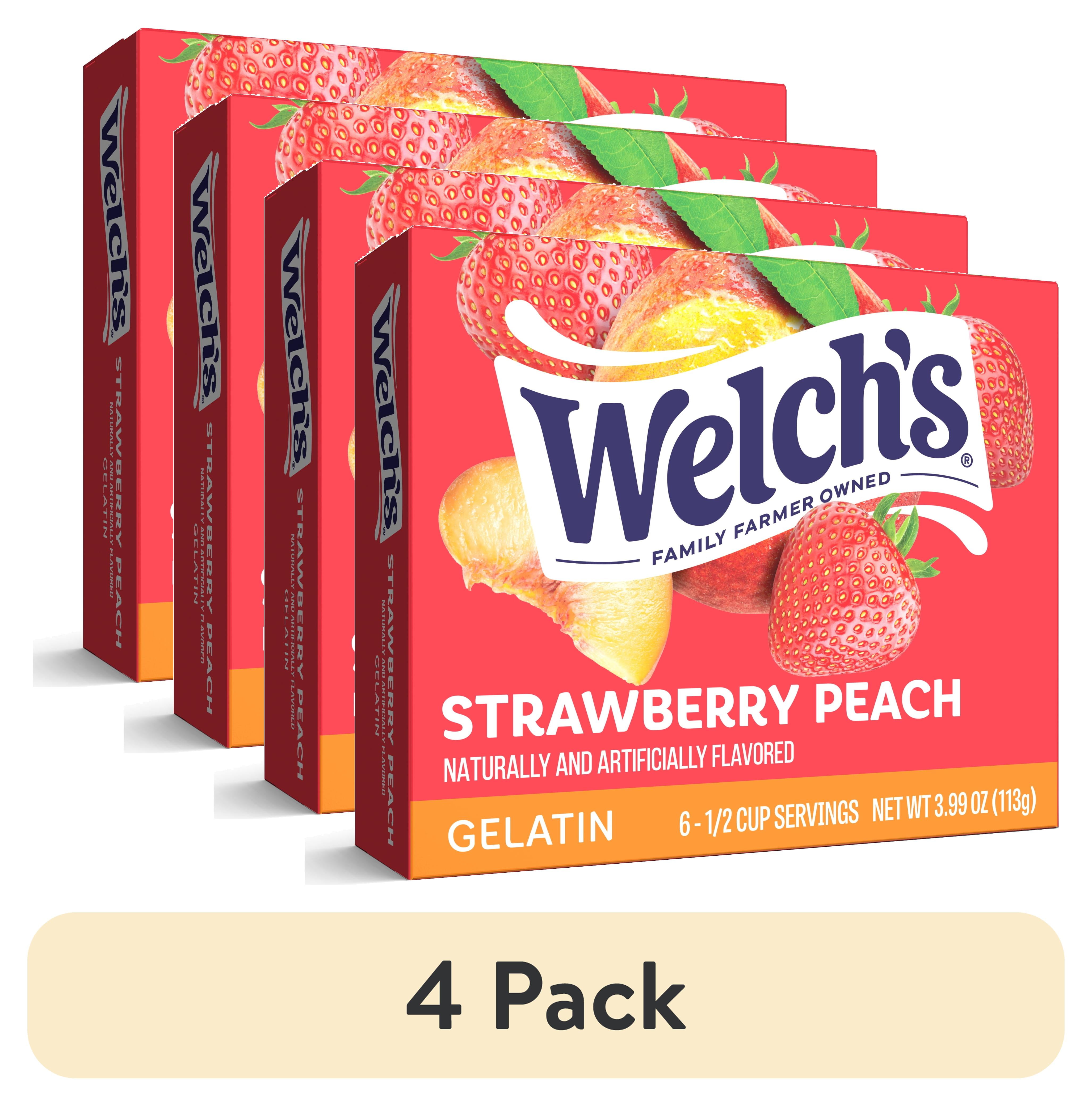 2 pack) Welch's Strawberry Peach Gelatin Mix, 6 Servings, 3.99 oz