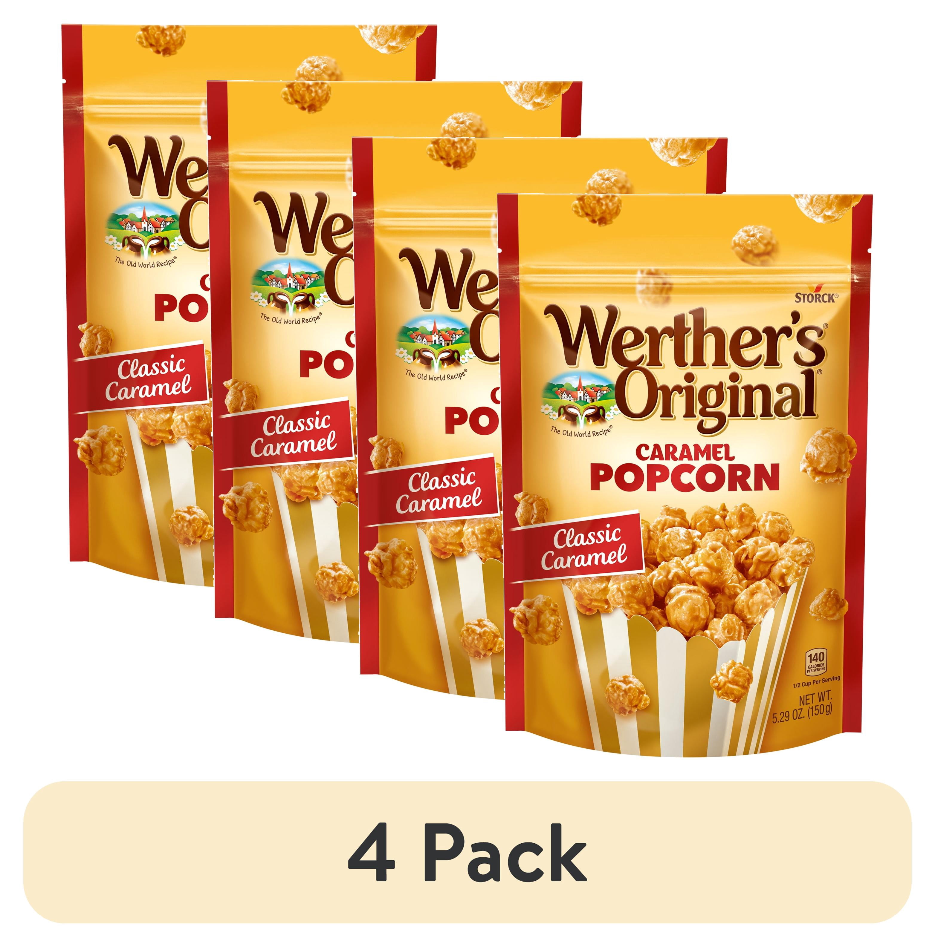 (4 pack) Werther's Original Caramel Popcorn, Classic Caramel, 5.29 oz