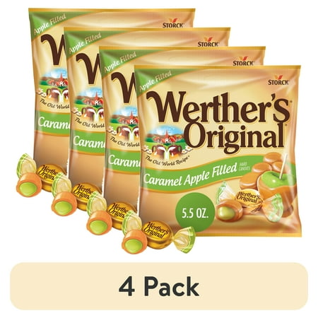 (4 pack) Werther's Original Hard Apple Filled Caramel Candy, 5.5 oz