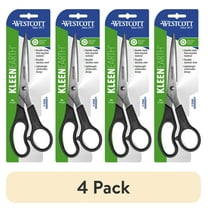 (4 pack) Westcott Kleen Earth Recycled 8" Stainless Steel Scissors, Straight, Black Office, High School Level
