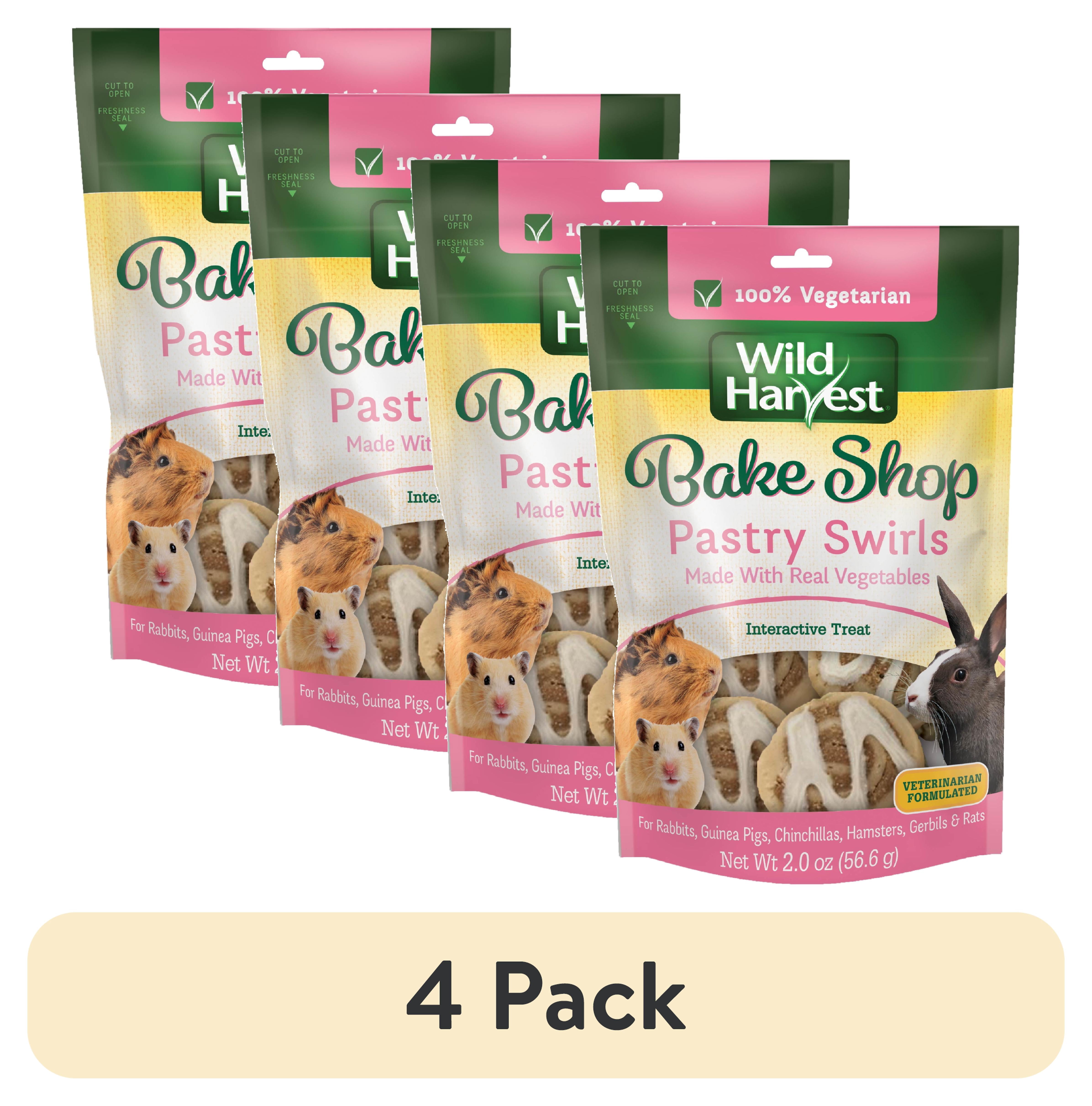 (4 pack) Wild Harvest Bake Shop Pastry Swirls Treat for Rabbits, Guinea Pigs, Chinchillas, Hamsters, Gerbils and Rats, 2 oz.