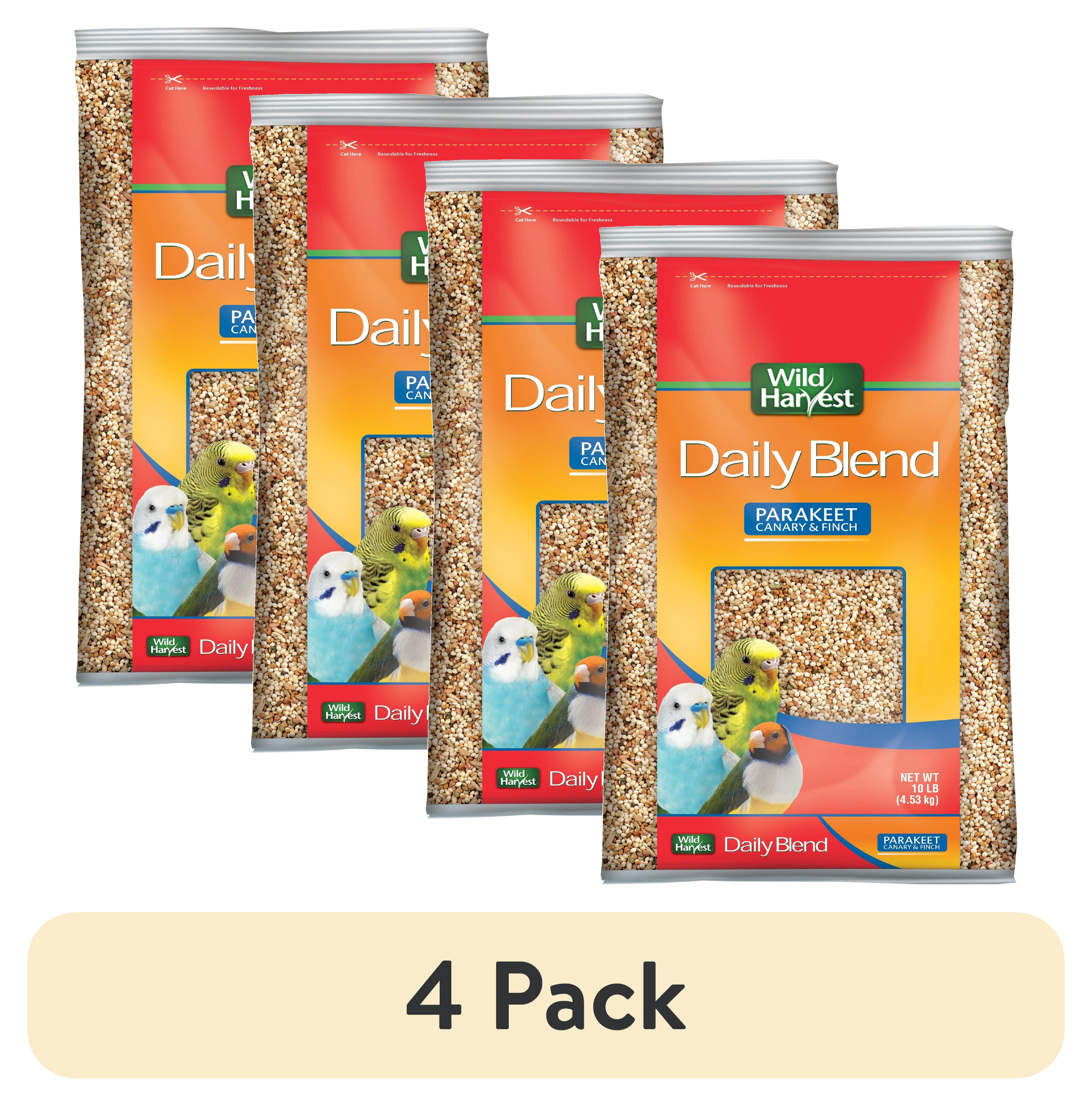 (4 pack) Wild Harvest Daily Blend Nutrition Diet Bird Food for Parakeet, Canary and Finch 10 Pounds