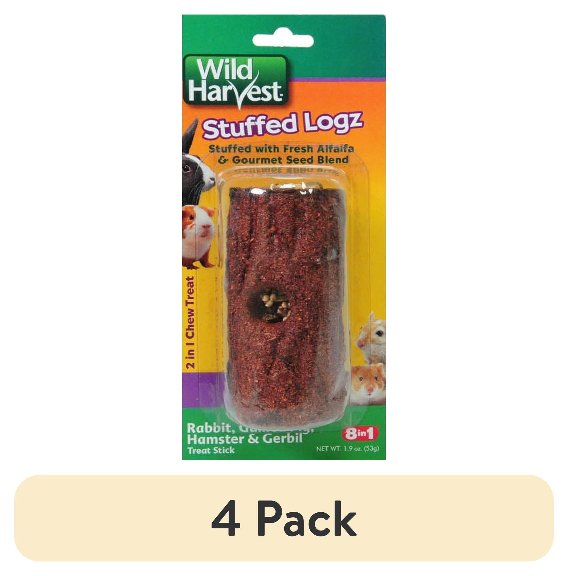 (4 pack) Wild Harvest Edible Log Stuffer Treat Stick for Small Animals