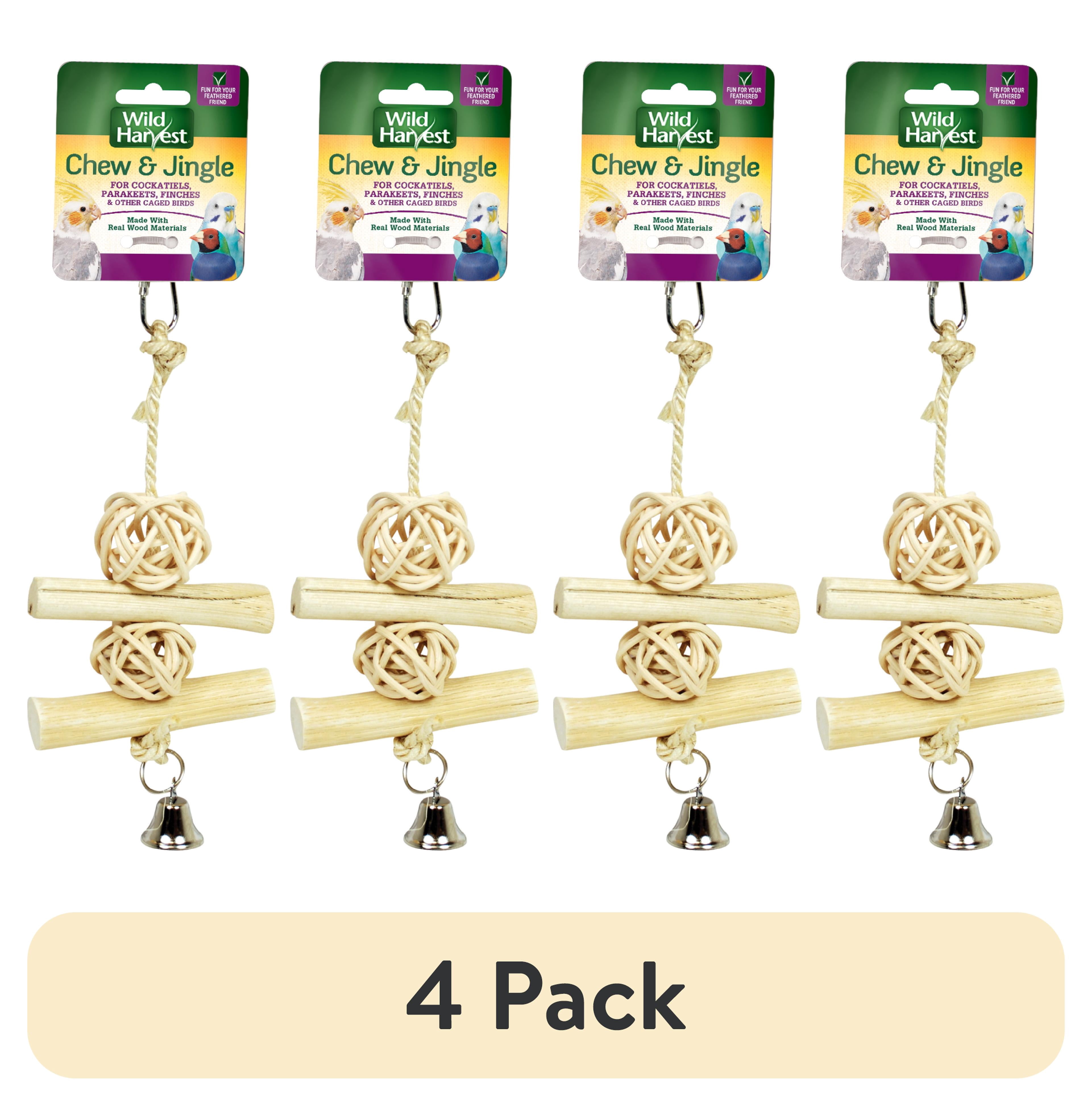 (4 pack) Wild Harvest Natural Multi Color Bird Toy , 1 Ct