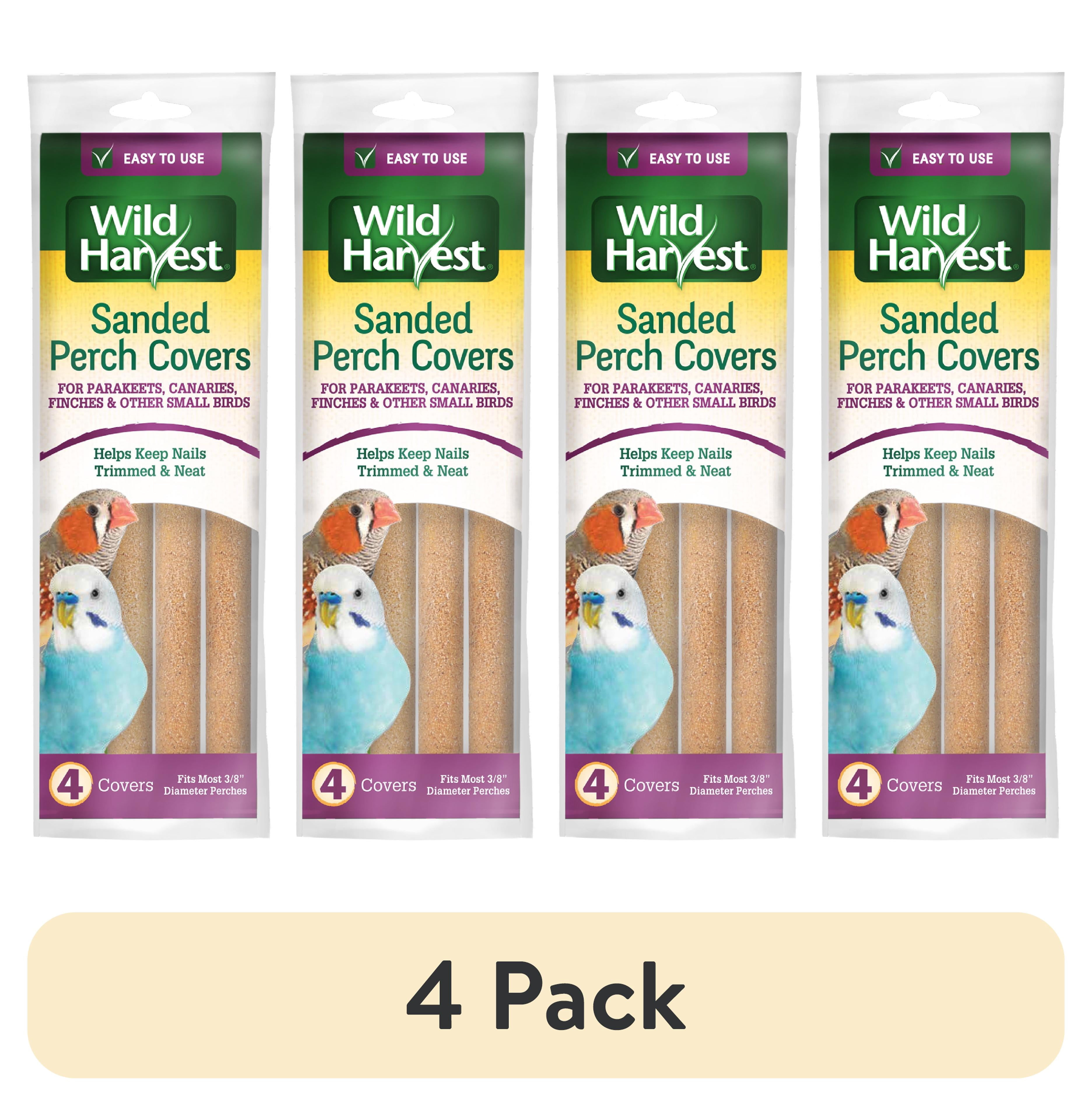 (4 pack) Wild Harvest Sanded Perch Covers for Parakeets, Canaries and Finches, 3/8” Dia. Perches, 4 Count