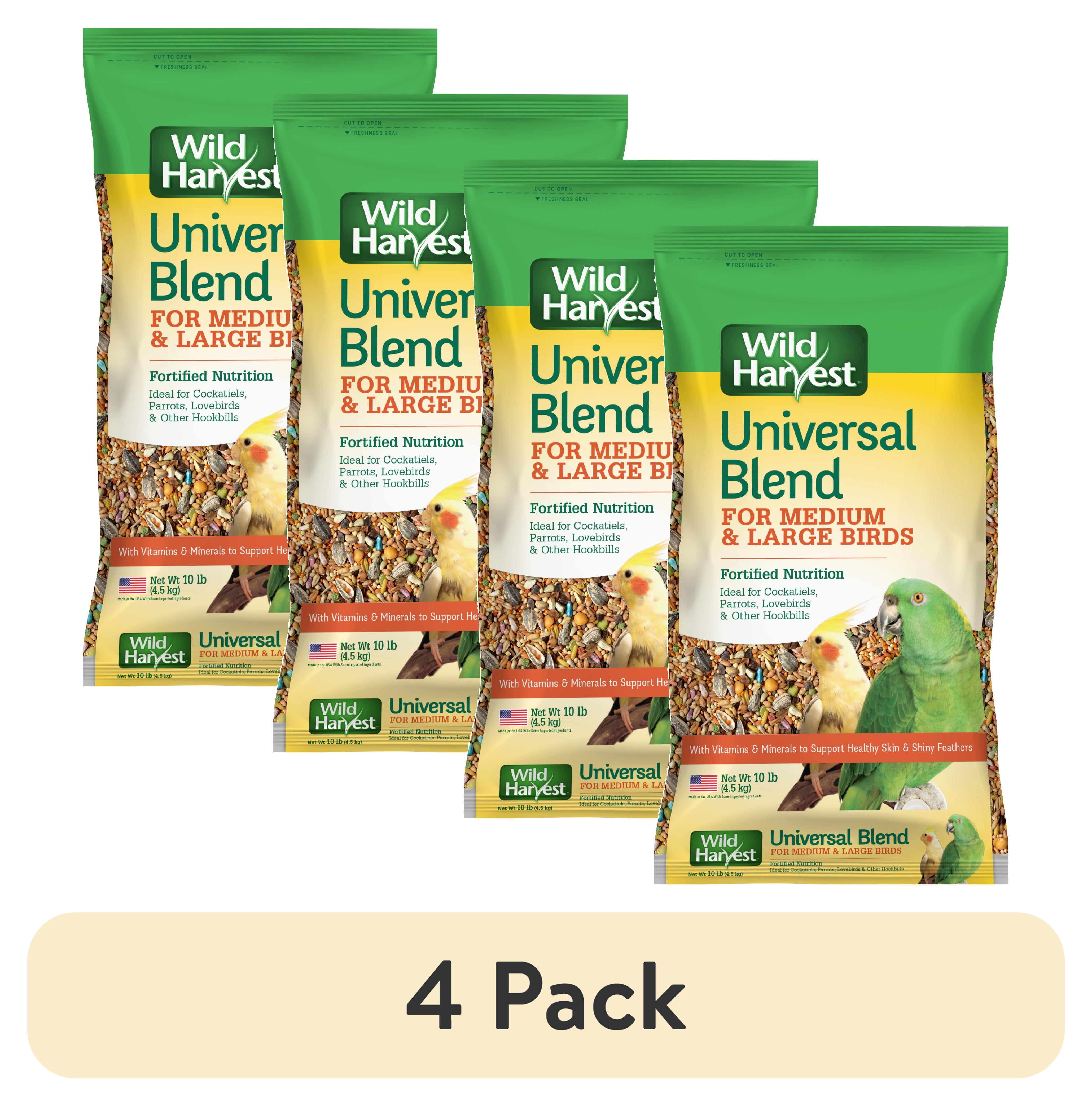 (4 pack) Wild Harvest Universal Blend for Medium and Large Birds, 10 lbs