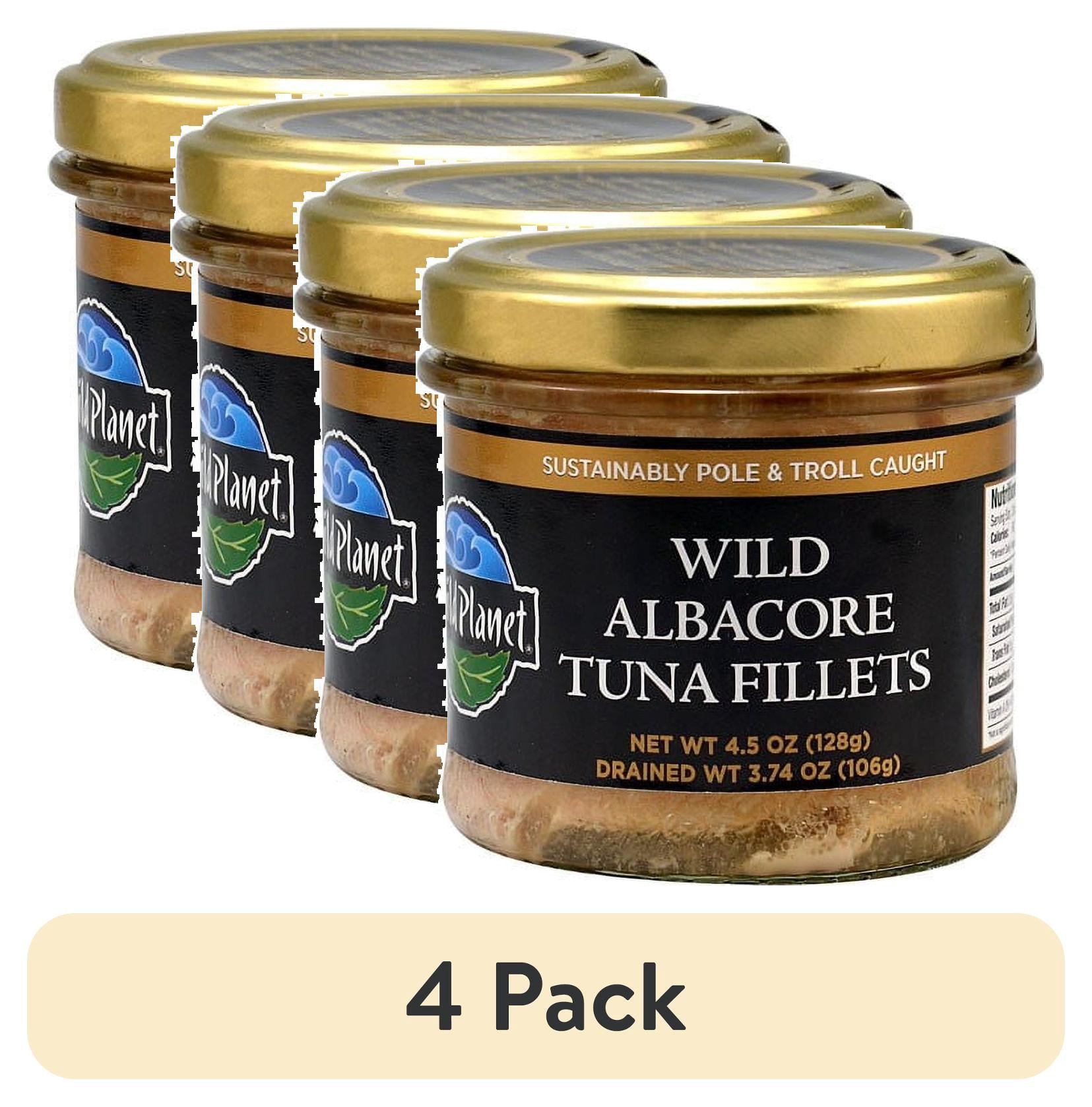 (4 pack) Wild Planet Jarred Wild Albacore Tuna Fillets, 4.5 Oz