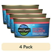 (4 pack) Wild Planet Wild Alaskan Pink Salmon, 6 oz Can