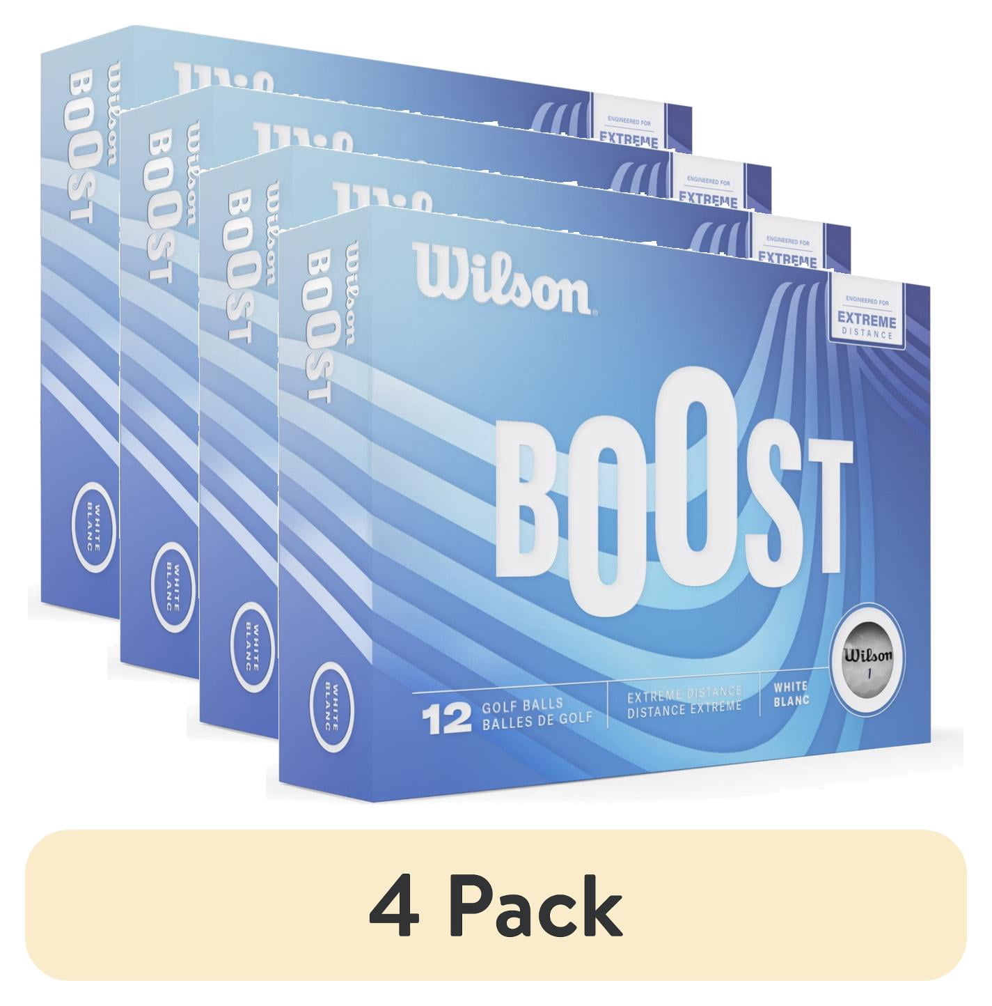 (4 pack) Wilson BOOST™ Golf Balls - White, 12 Balls
