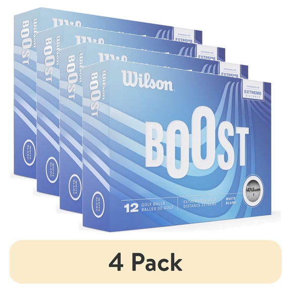(4 pack) Wilson BOOST™ Golf Balls - White, 12 Balls