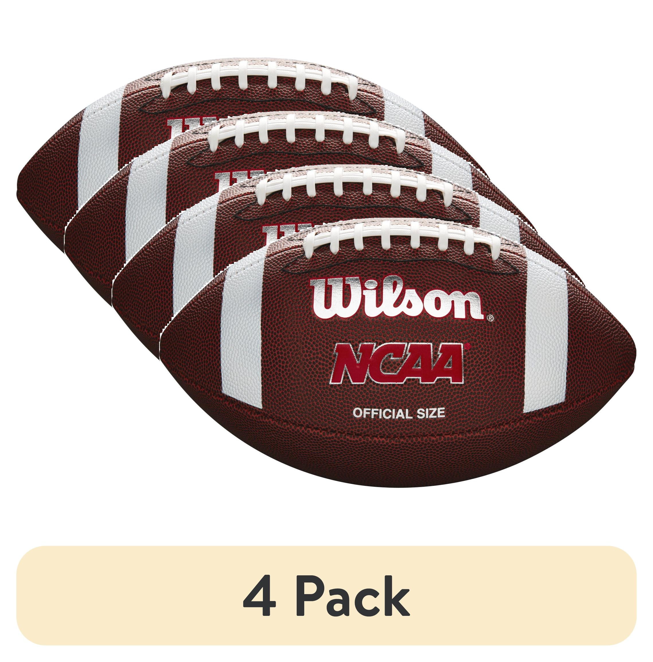 (4 pack) Wilson NCAA Red Zone Composite Football - Brown, Official Size (Ages 14 and up)