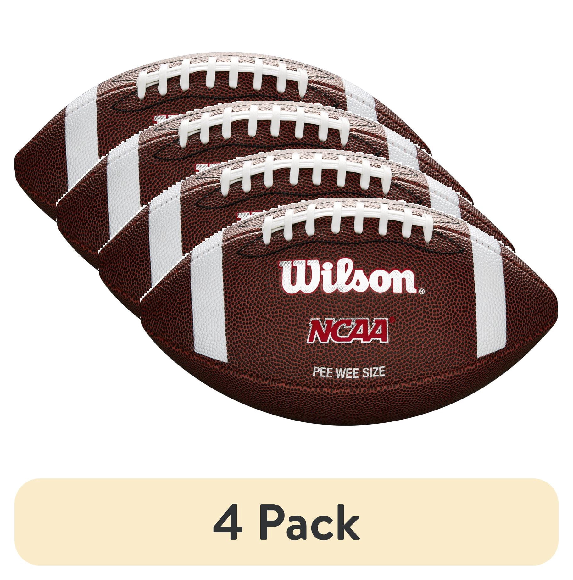 (4 pack) Wilson NCAA Red Zone Composite Football - Brown, Peewee Size (Ages 6-9)
