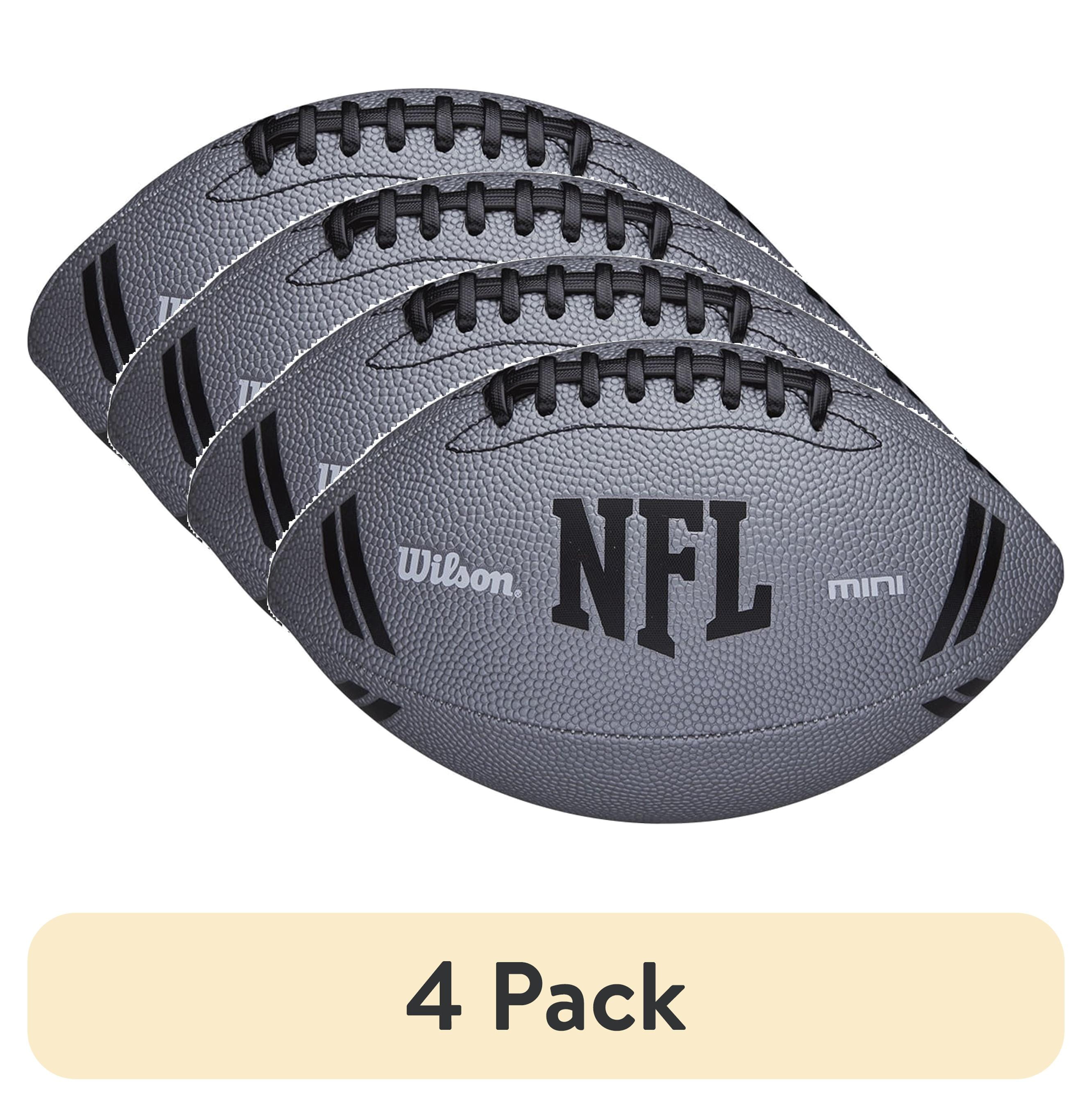 4 pack) Wilson NFL Mini Size Football, Grey, Composite Leather