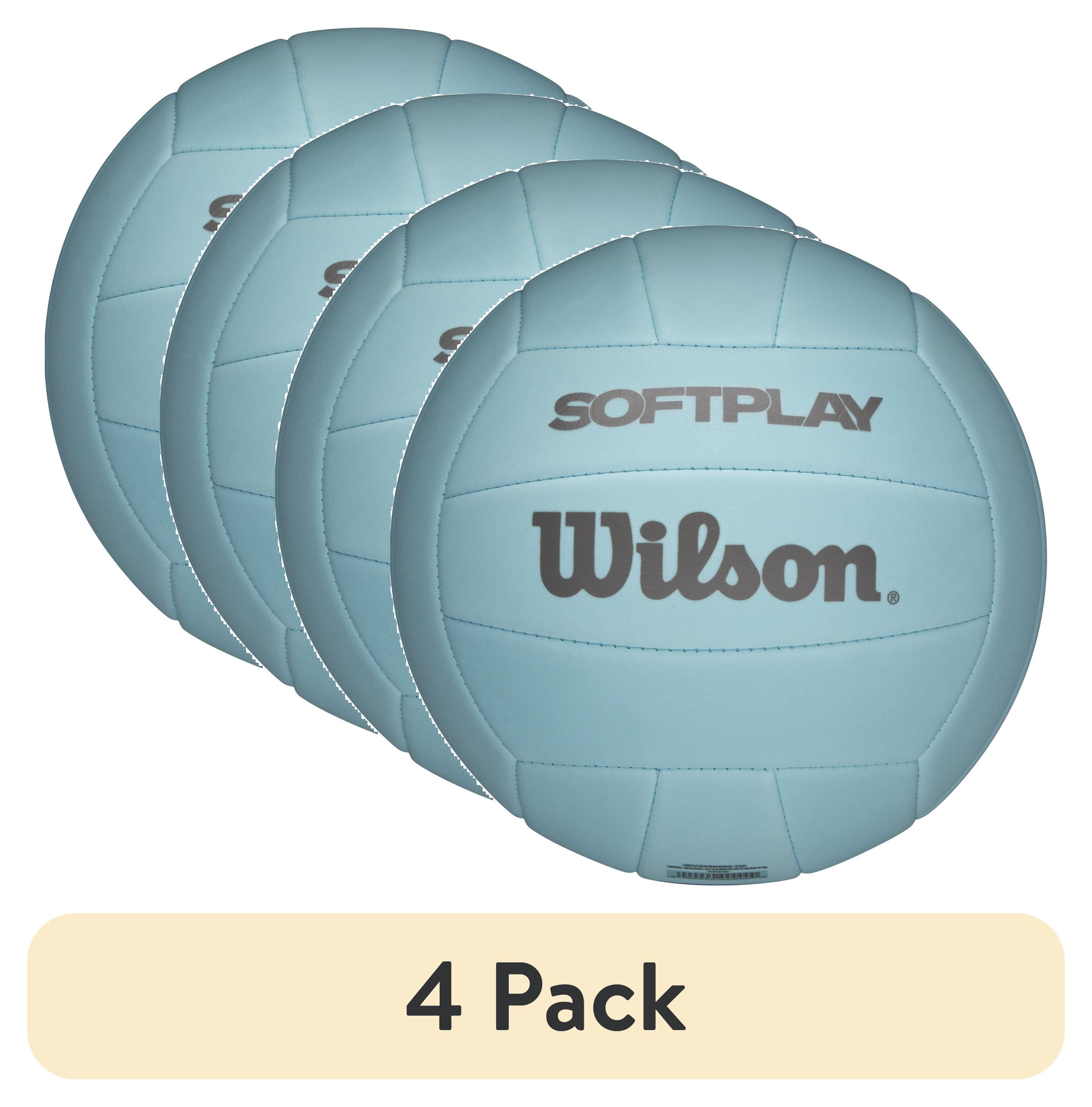 (4 pack) Wilson Softplay Recreational Volleyball - Blue, Official Size