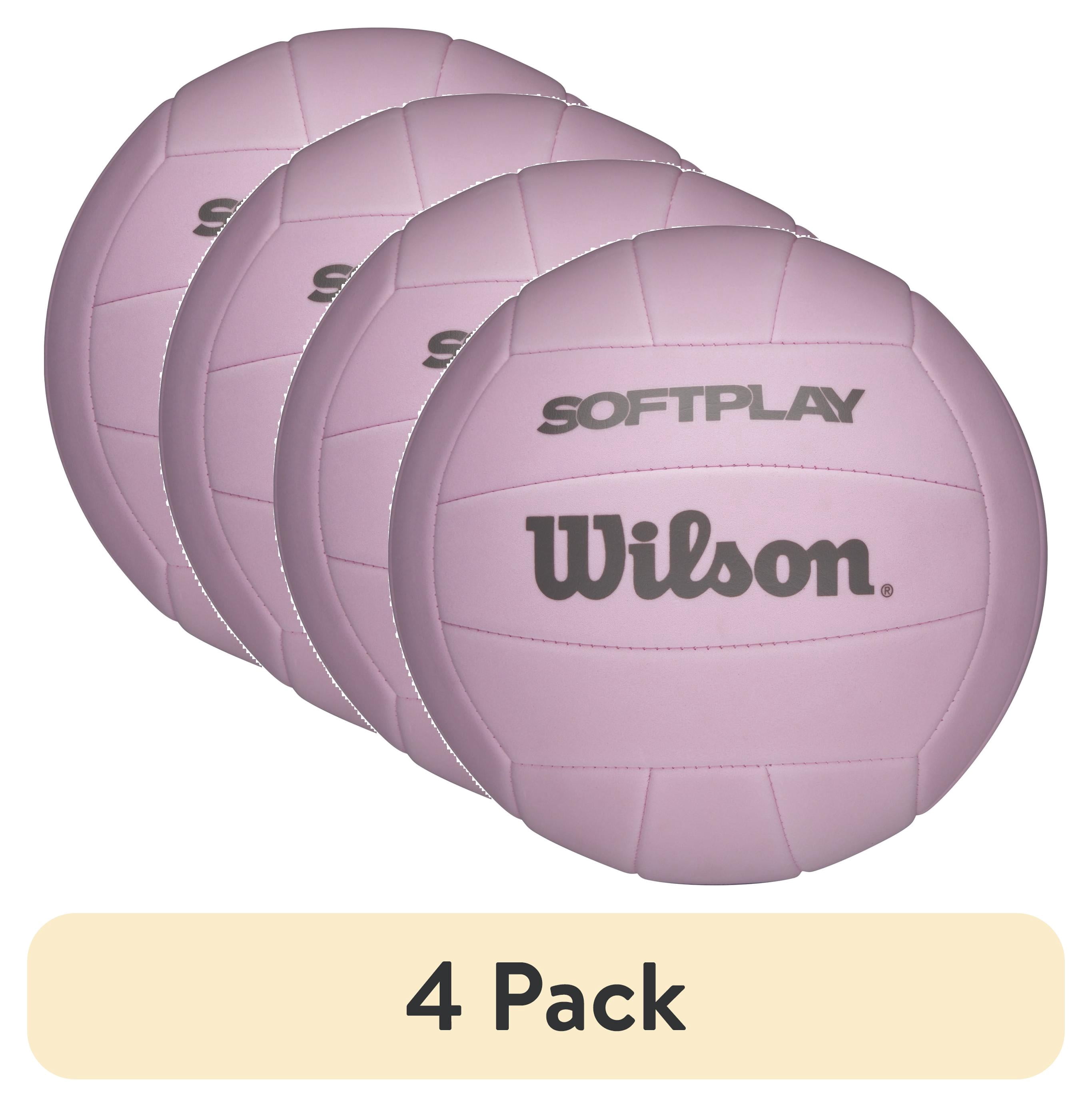 (4 pack) Wilson Softplay Recreational Volleyball - Pink, Official Size