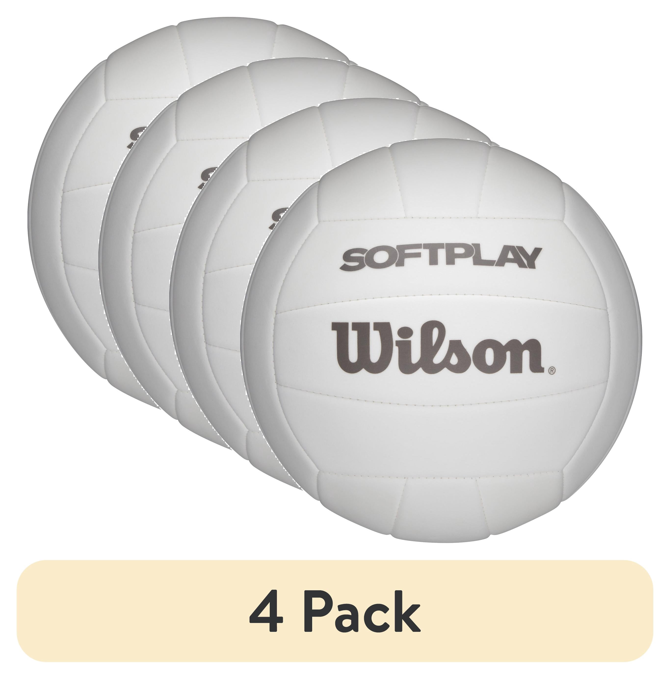(4 pack) Wilson Softplay Recreational Volleyball - White, Official Size