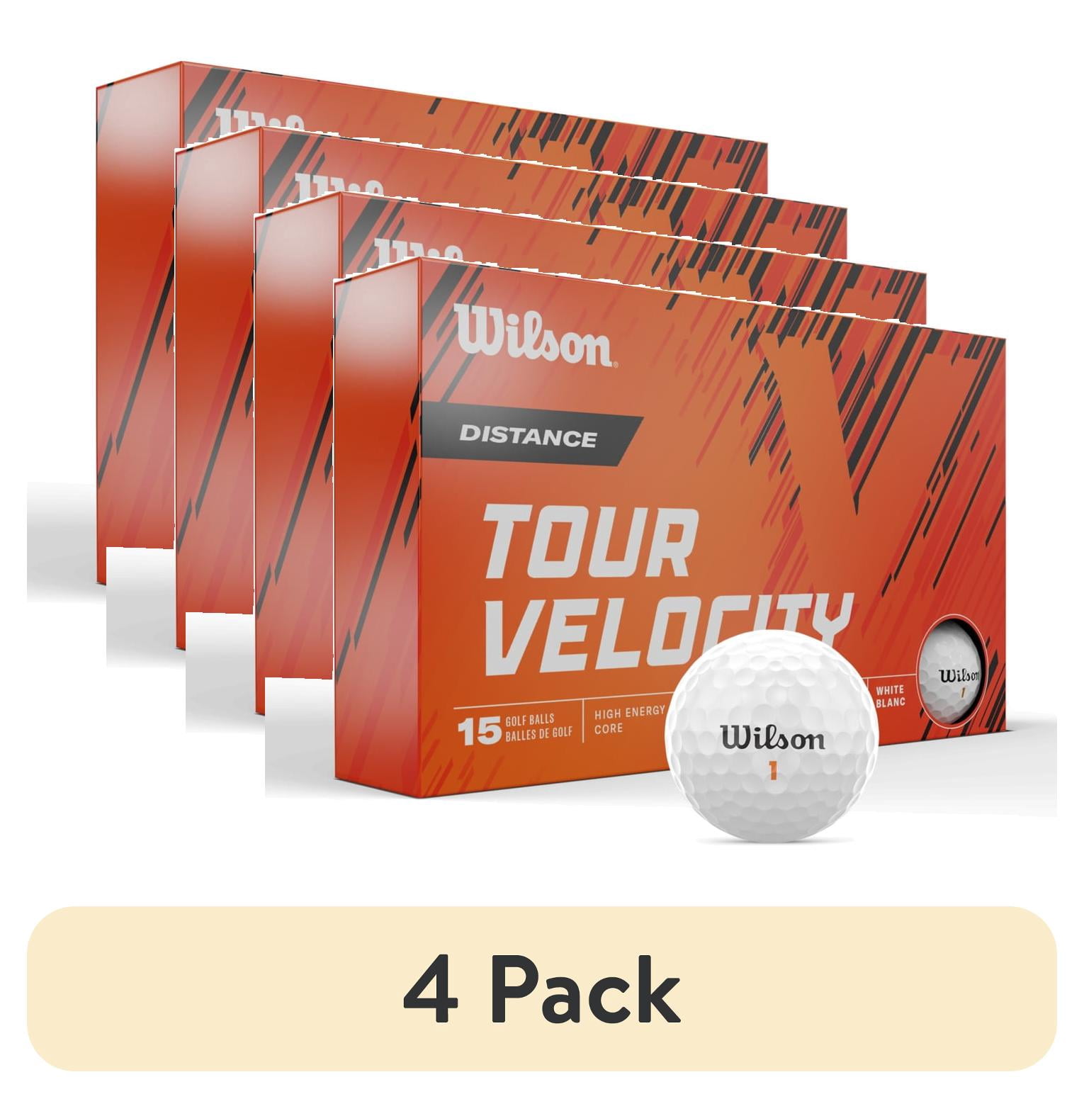 (4 pack) Wilson Tour Velocity 2023 Distance Golf Balls - White, 15pk