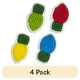 thumbnail image 1 of (4 pack) Wilton Christmas Lightbulbs Icing Decorations, Blue, Green, Yellow, Red, 24-Count, Lightbulb Shapes, 1 of 5