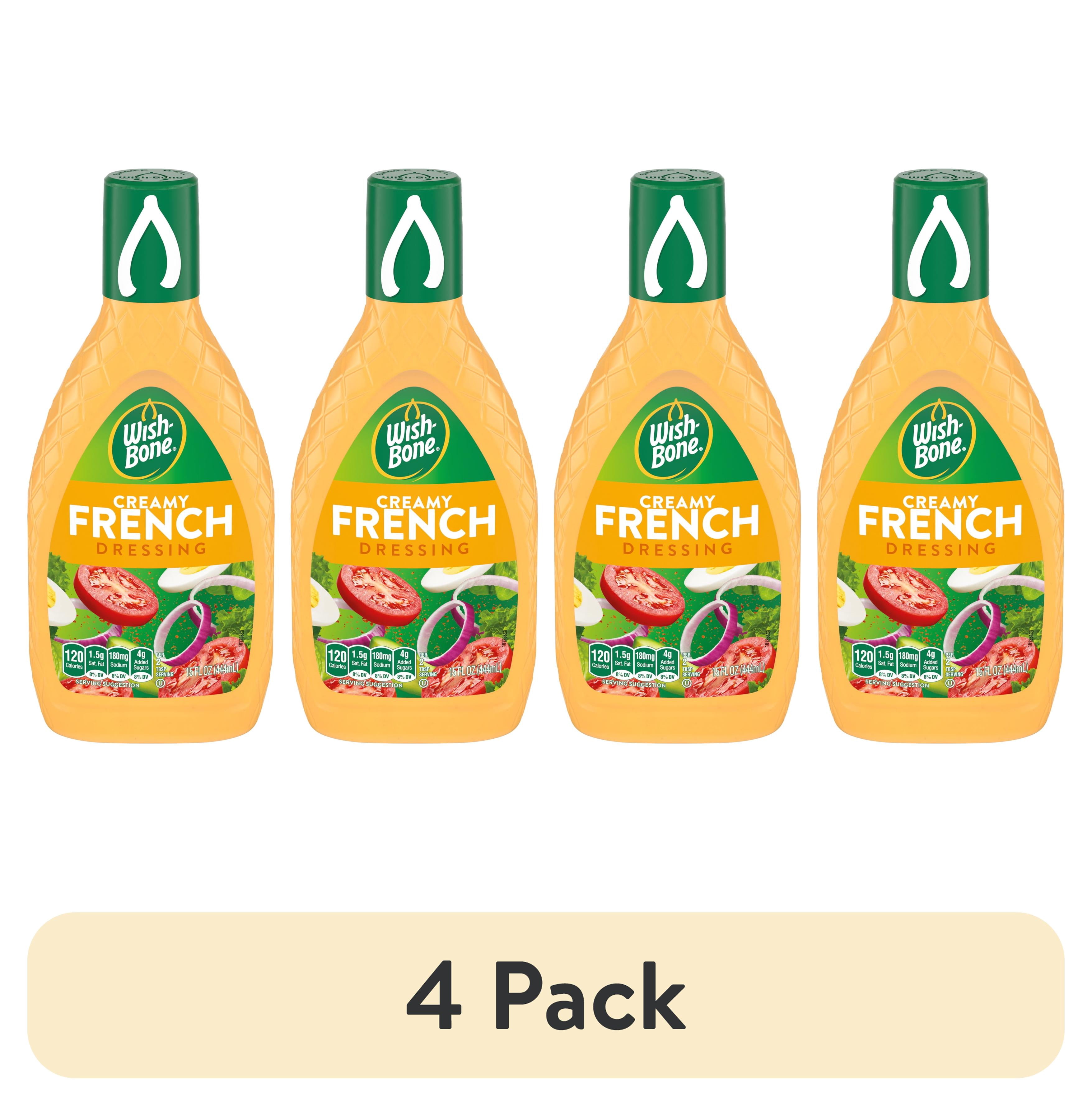 (4 pack) Wish-Bone Creamy French Salad Dressing, 15 fl oz