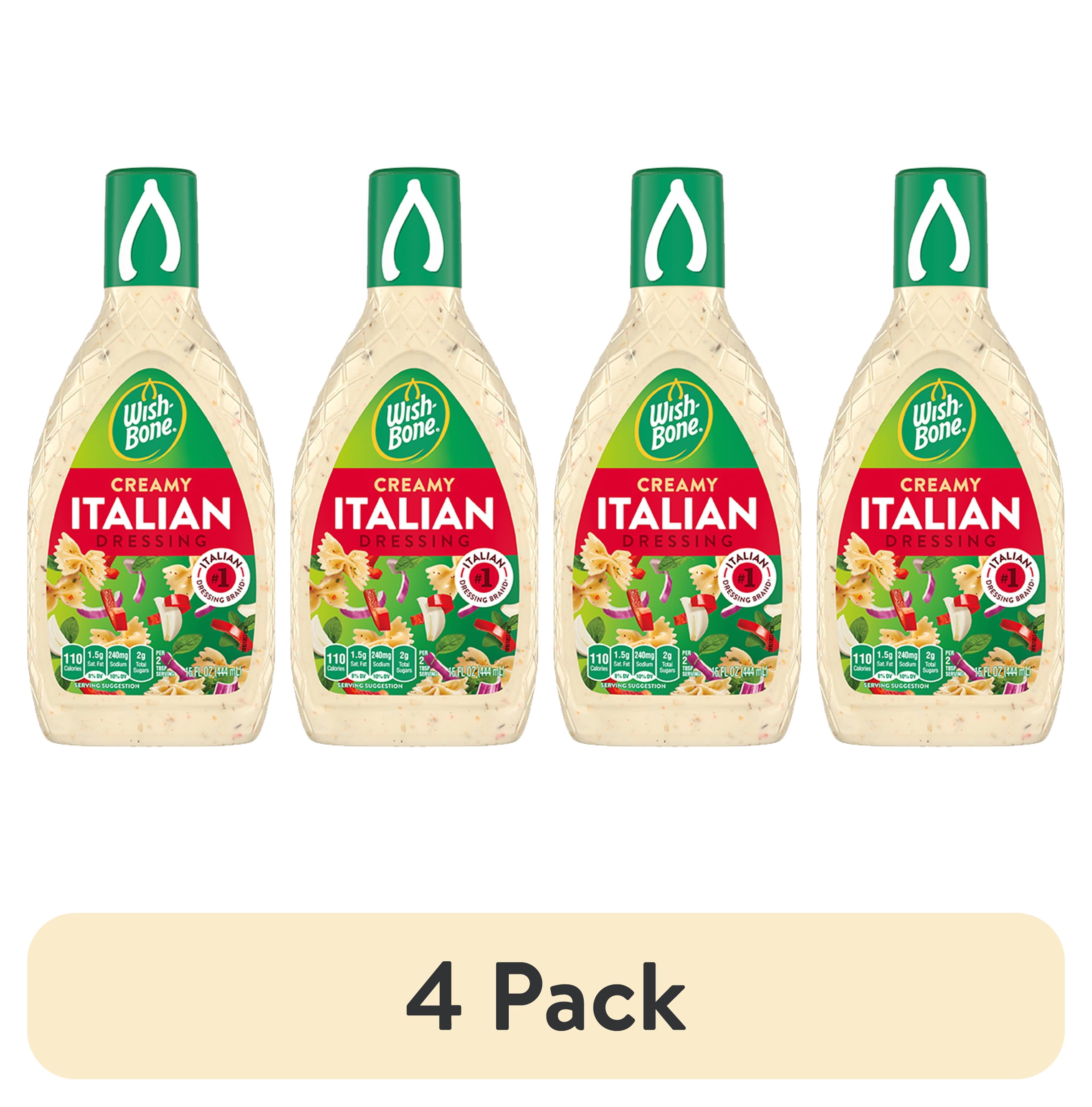 (4 pack) Wish-Bone Creamy Italian Salad Dressing, 15 fl oz