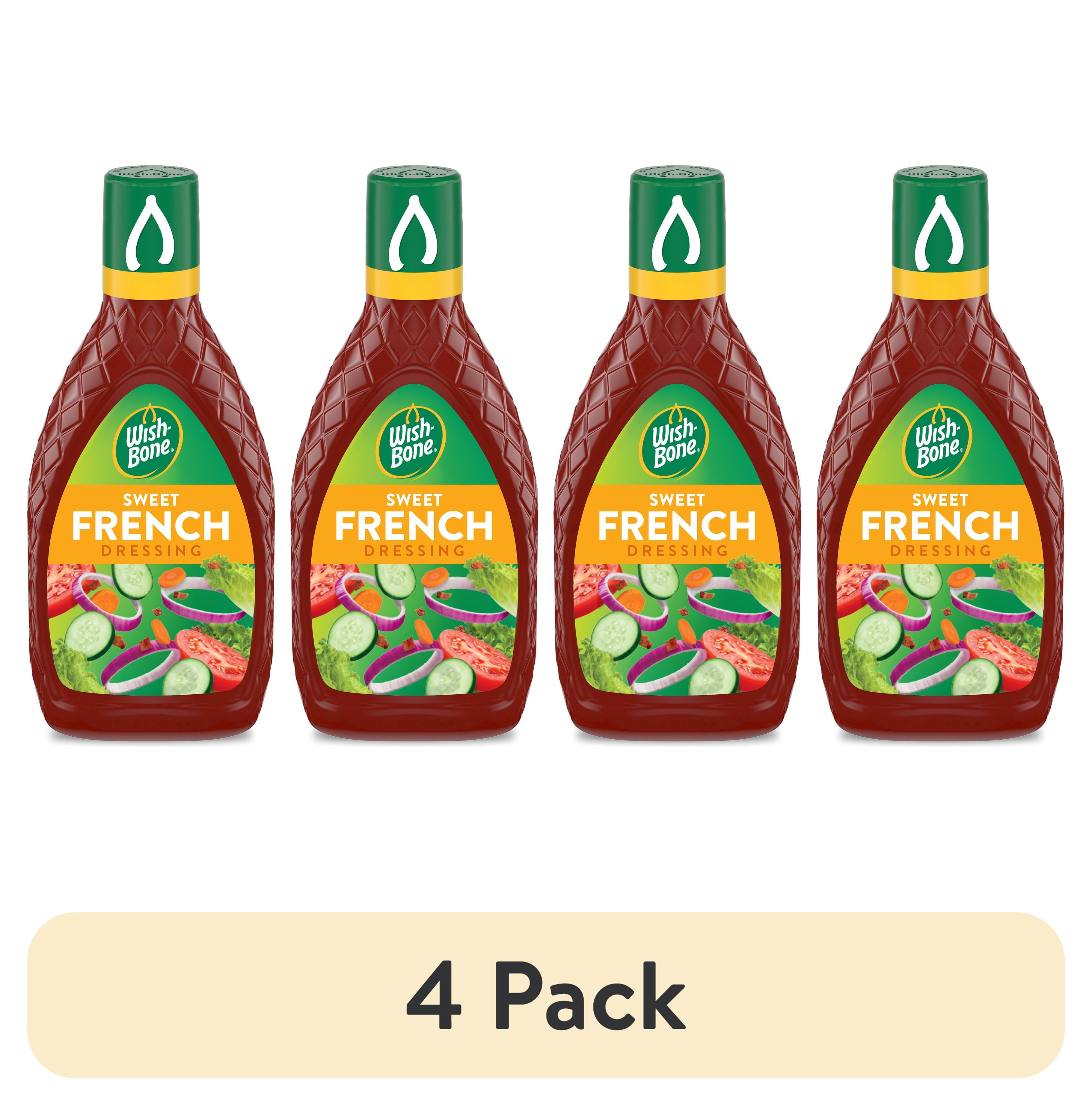 (4 pack) Wish-Bone Sweet French Salad Dressing, 15 fl oz