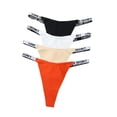thumbnail image 1 of 4-pack Women's Panties for Women Ice Silk Seamless Thongs Color Sexy Pure Breathable Comfortable Beautiful Mid-waist Thin Strap, 1 of 7