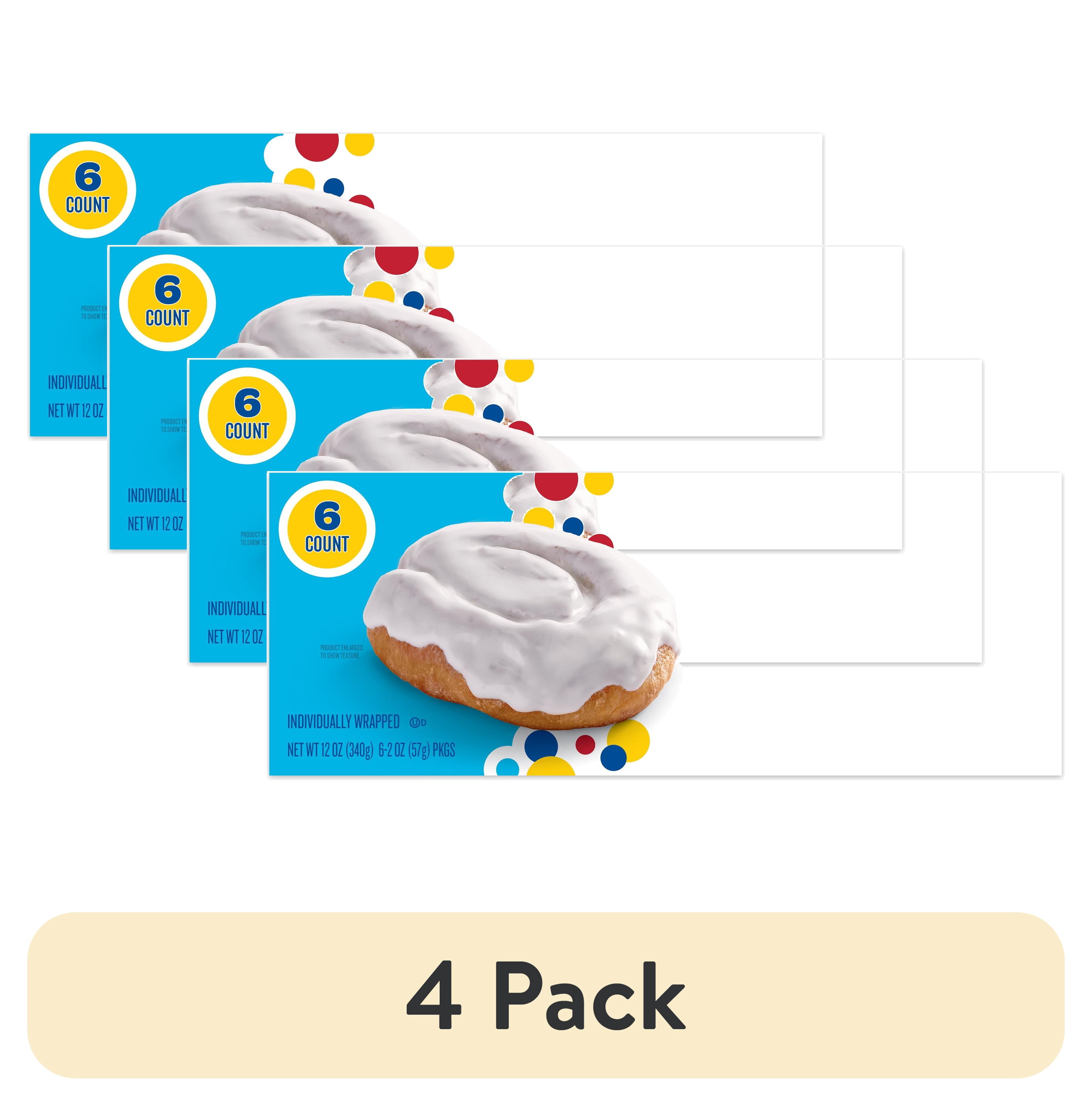 (4 pack) Wonder Iced Honey Buns, Individually Wrapped Iced Pastry Snacks, 10.5 oz, 6 Count