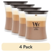 4 pack WoodWick 9.7 oz Medium Hourglass Trilogy Scented Candle, Cafe Sweets, Multi-Color