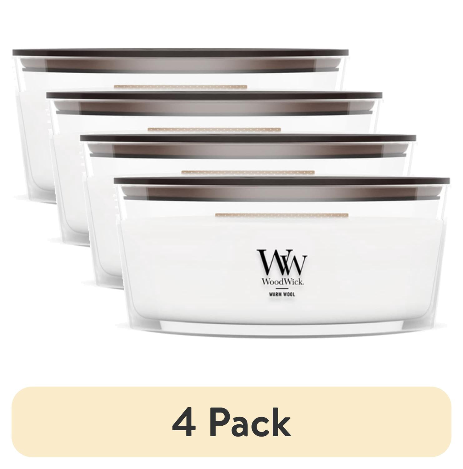 (4 pack) WoodWick Warm Wool Ellipse Candle
