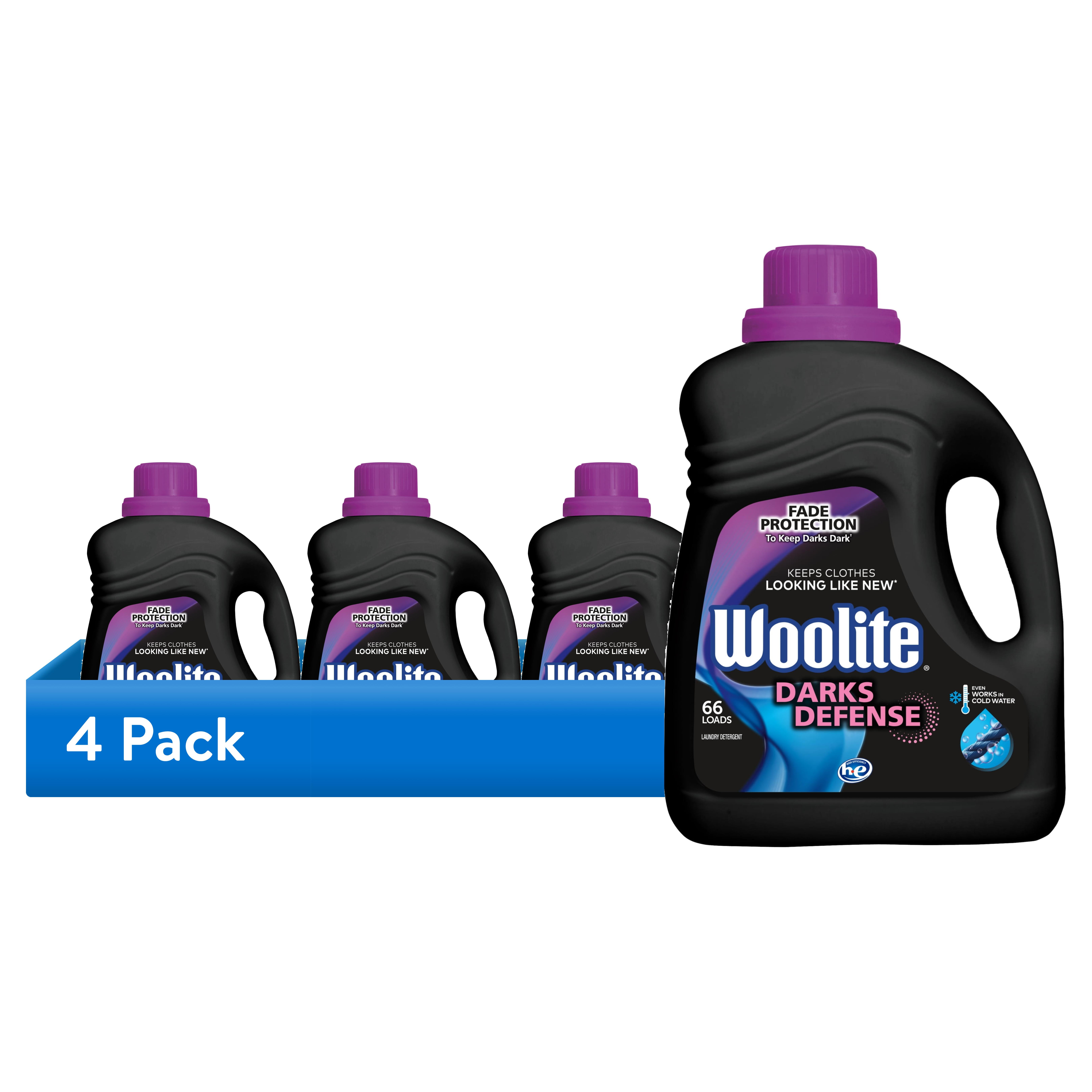 (4 pack) Woolite Darks Defense Liquid Laundry Detergent, 100 fl oz, 66 Loads