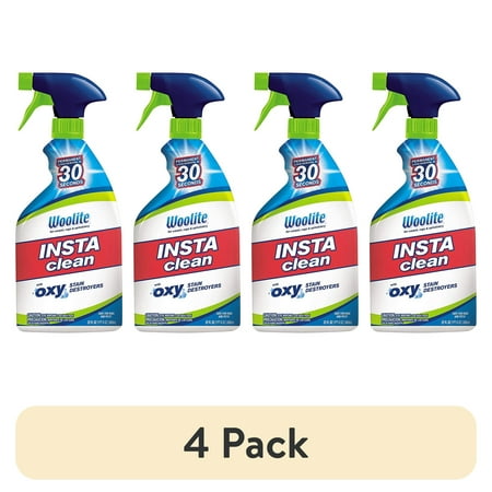 (4 pack) Woolite INSTAclean Permanent Stain and Odor Remover, 22 oz, Pack of 2, 21799