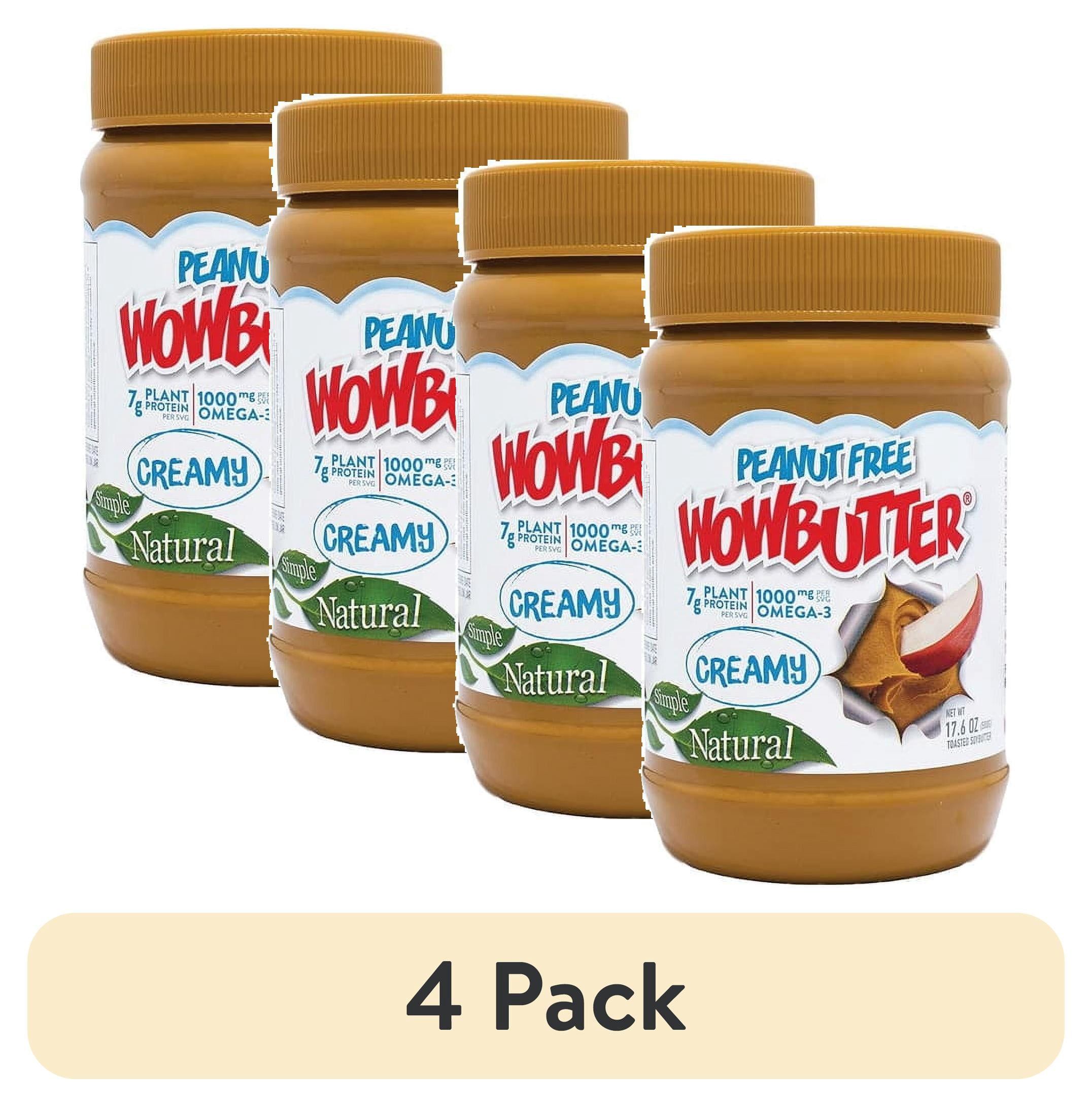 (4 pack) Wowbutter Peanut Free Creamy Toasted Soybutter 17.6 oz Jar