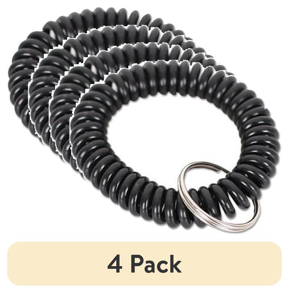 (4 pack) Wrist Coil Plus Key Ring Plastic, Black, 6/Pack - Walmart.com