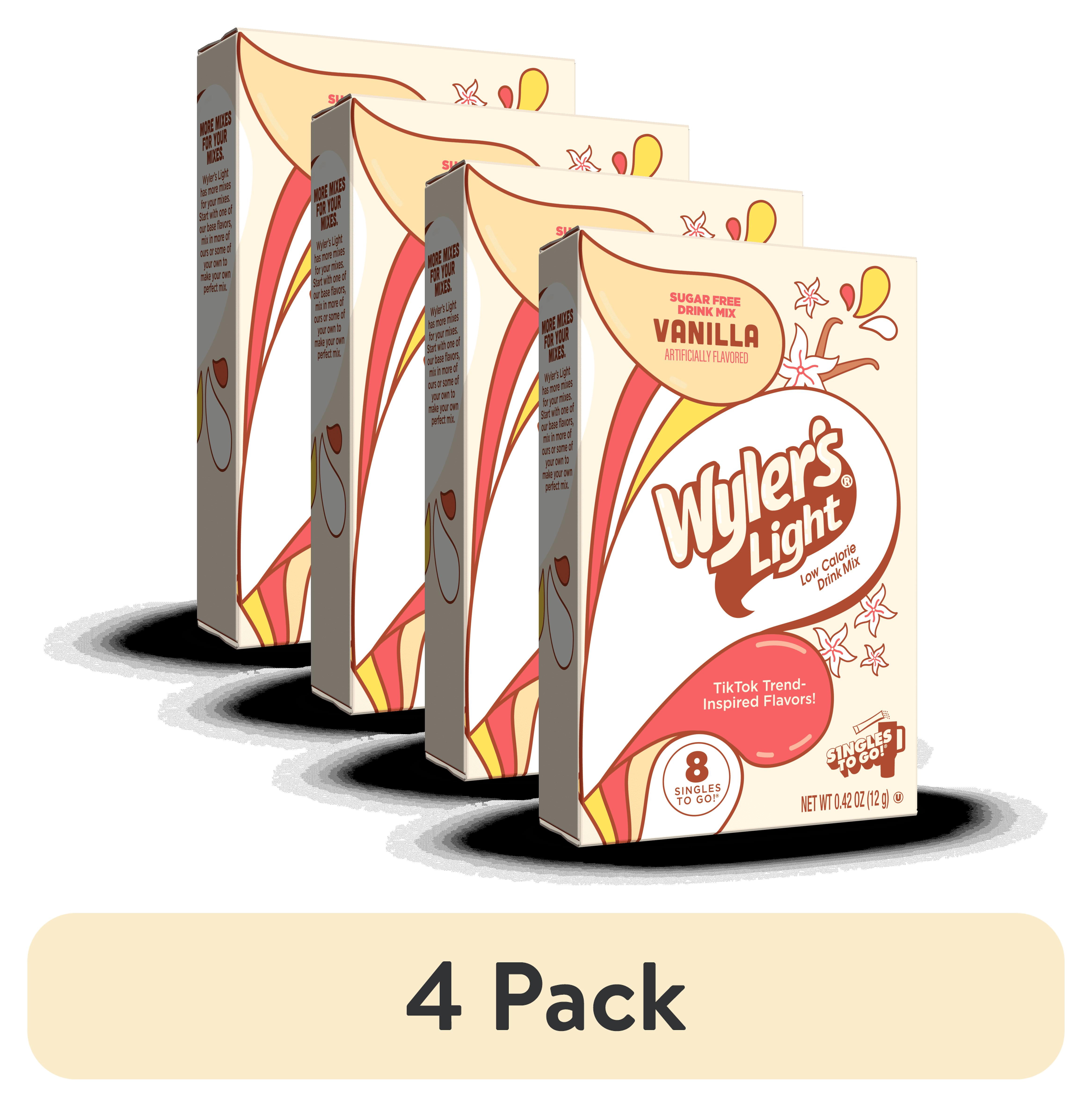 (4 pack) Wyler's Light Watertok Vanilla, Singles to Go Powdered Drink Mix, 8 Count Packets