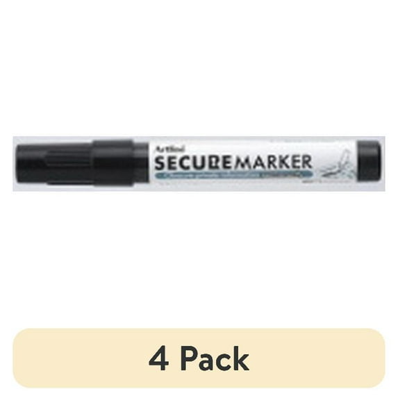 (4 pack) Xstamper 35305 Secure Marker 4mm Chisel Nib, Black