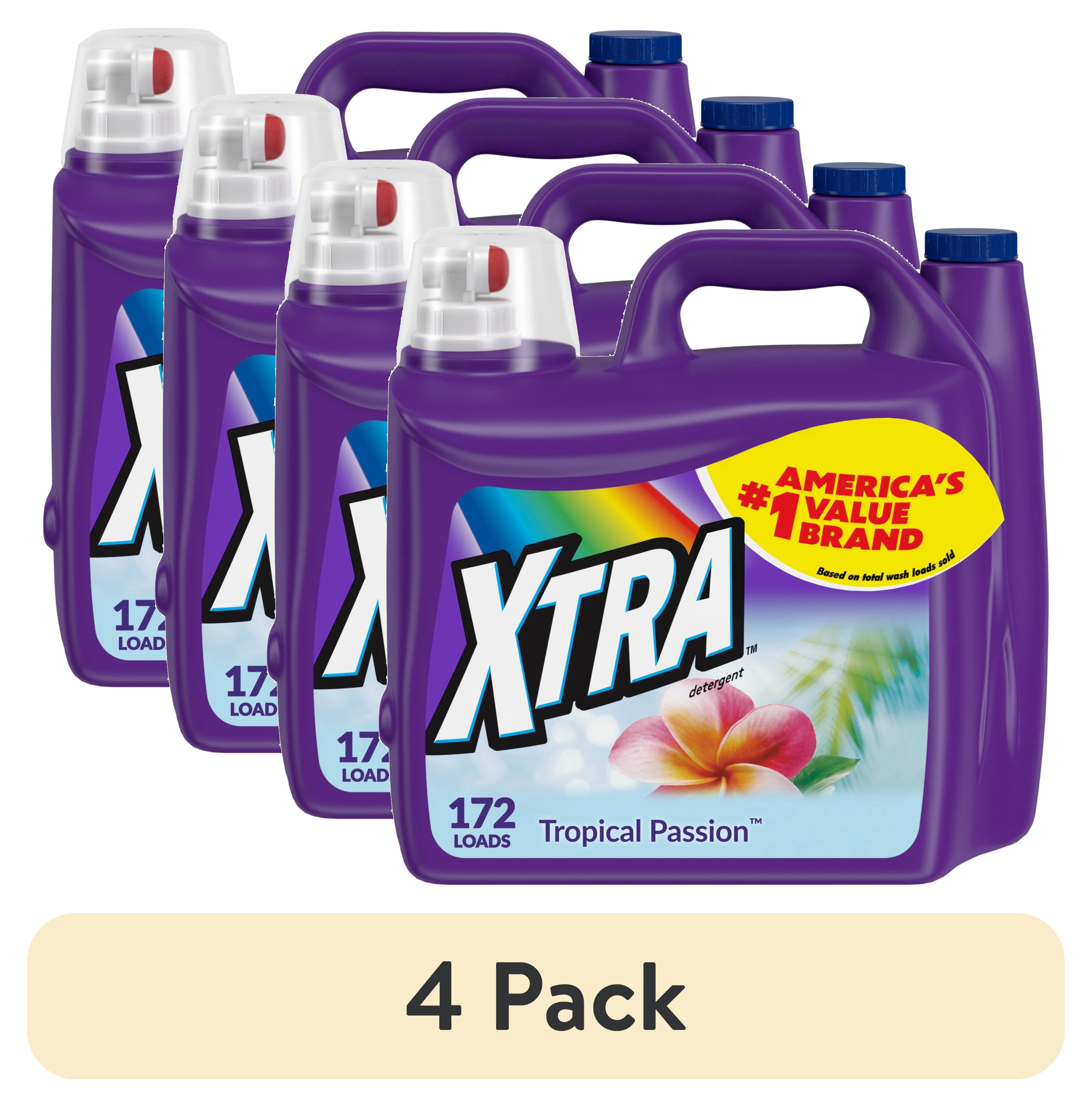 洋楽 G-Rap TOTAL PACKAGE - 4U 4 pack) Xtra Tropical Passion, 172 Loads Liquid Laundry Detergent