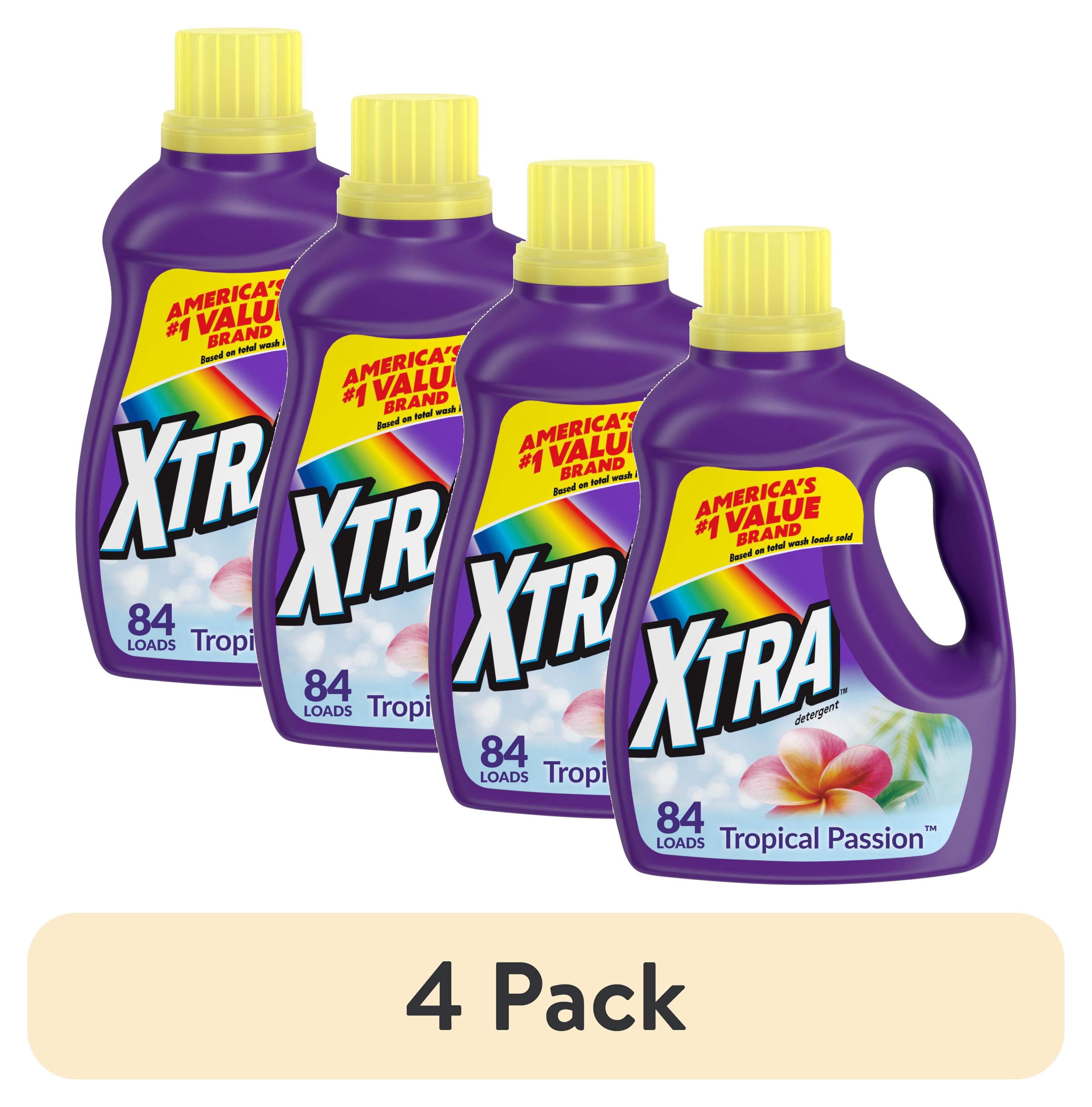 4 pack) Xtra Tropical Passion, 84 Loads Liquid Laundry Detergent