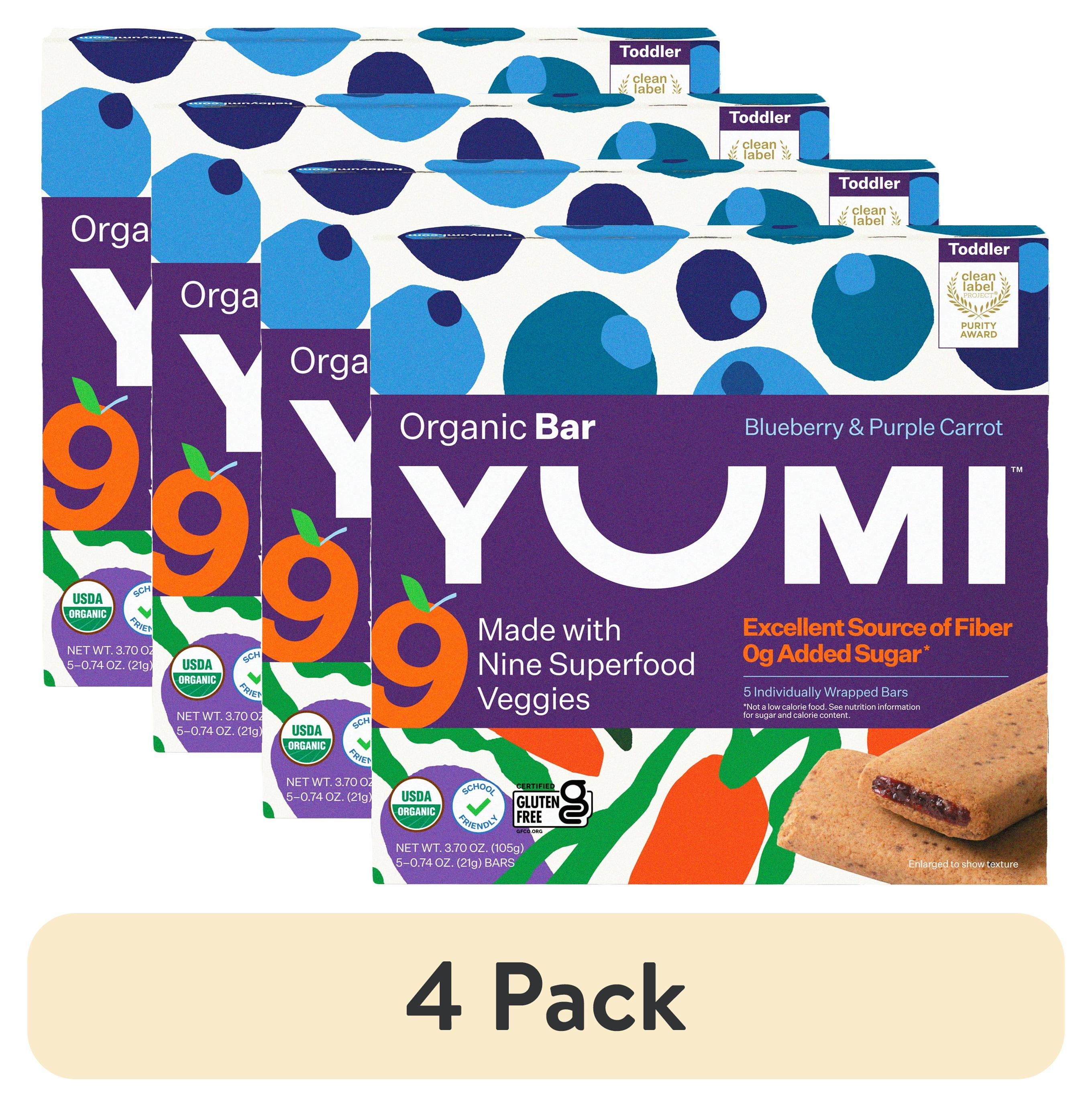 4 pack) YUMI Organic Blueberry & Purple Carrot Toddler Snack