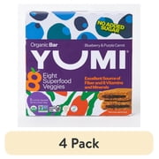 4 pack YUMI Organic Blueberry & Purple Carrot Toddler Snack Bars - 3.7oz/5ct