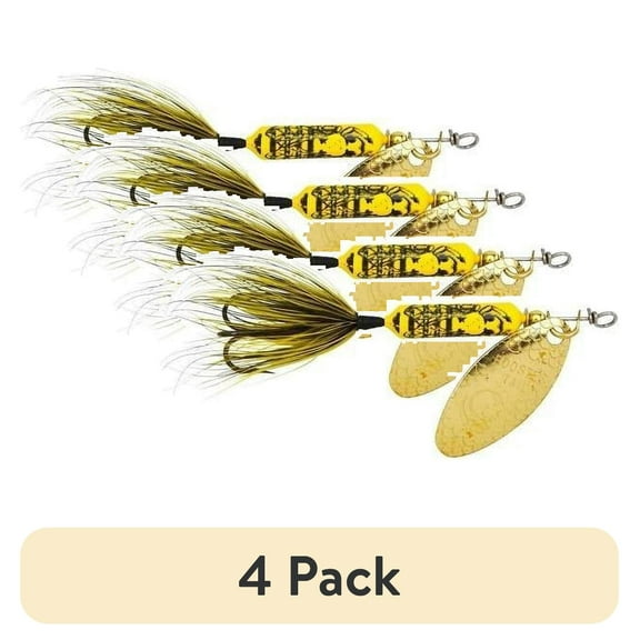 (4 pack) Yakima Bait Original Rooster Tail, Inline Spinnerbait Fishing Lure, 1/8 oz