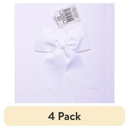 (4 pack) Yama Ribbon White Grosgrain Bow Tail, 1 Each