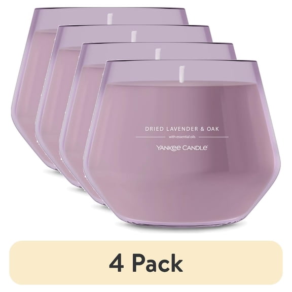 (4 pack) Yankee Candle Dried Lavender & Oak Scented Candle, 10 oz - Studio Home Decor