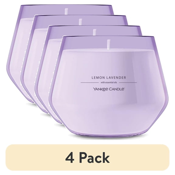 (4 pack) Yankee Candle Lemon Lavender Studio Home Decor Scented Candles, 10 oz