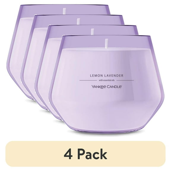 (4 pack) Yankee Candle Lemon Lavender Studio Home Decor Scented Candles, 10 oz