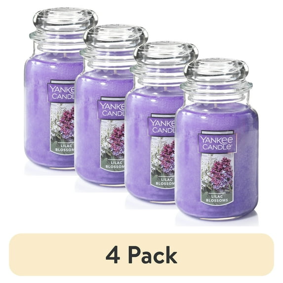 (4 pack) Yankee Candle Lilac Blossoms Original Large Jar Scented Candle, 22 oz