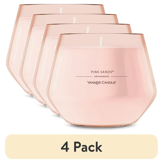 (4 pack) Yankee Candle Pink Sands Scented Home Decor Studio Candles, 10 oz